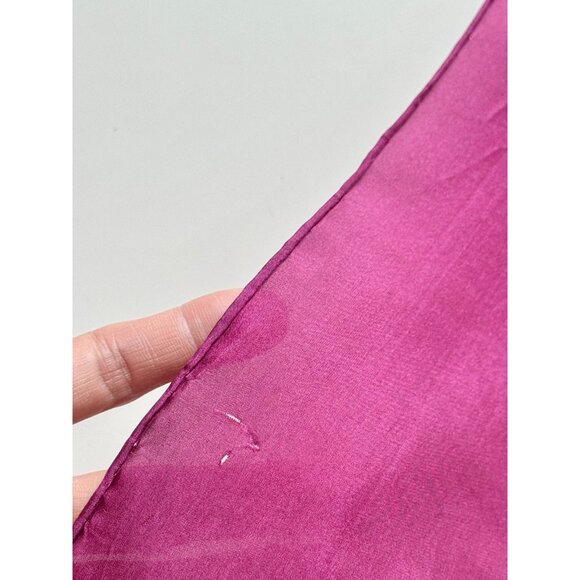 Vintage Unbranded Purple Yellow Rose Floral Silk Habotai 33" x 33" Square Scarf - Picture 10 of 16